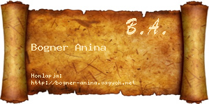 Bogner Anina névjegykártya